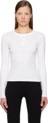 Flore Flore White Jess Longsleeve Henley In White