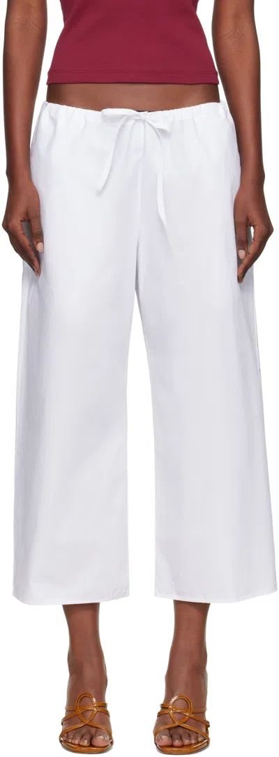 FLORE FLORE WHITE JOSEPHINE LOUNGE PANTS