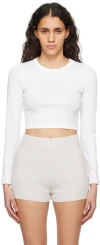 Flore Flore White Max Crop Long Sleeve T-shirt In White