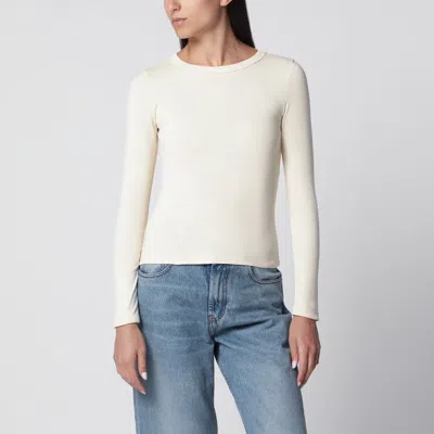 Flore Flore White Max Organic Cotton Long-sleeve T-shirt In Neutral