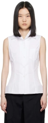 Flore Flore Roie Sleeveless Cotton Shirt In White