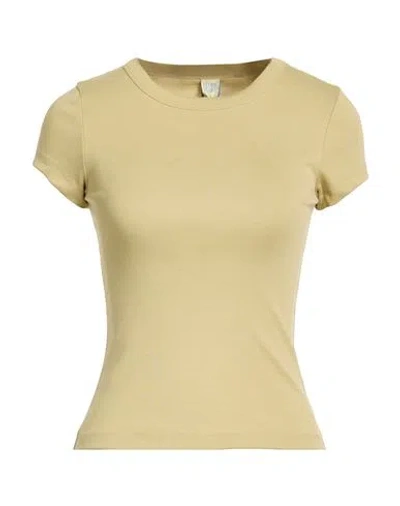 Flore Flore Woman T-shirt Khaki Size M Organic Cotton In Brown