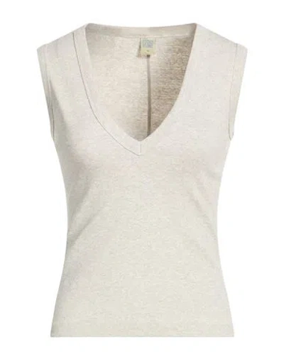 Flore Flore Woman T-shirt Light Grey Size L Organic Cotton In Gray