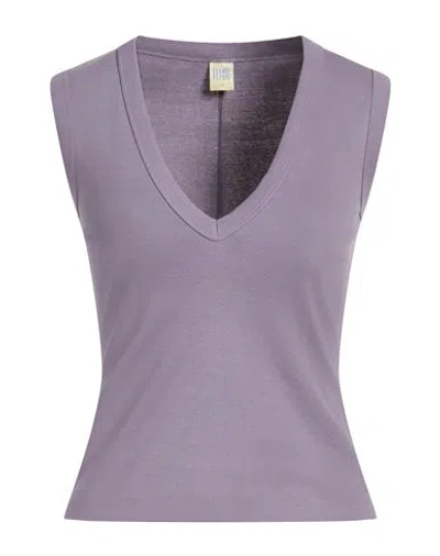 Flore Flore Woman T-shirt Purple Size M Organic Cotton