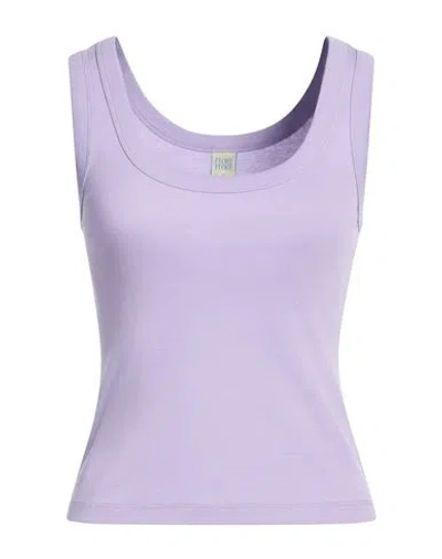 Flore Flore Woman Tank Top Lilac Size L Organic Cotton In Purple