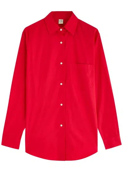 Flore Flore Zoë Cotton-poplin Shirt In Red