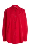 Flore Flore Zoë Organic Cotton Shirt In Red