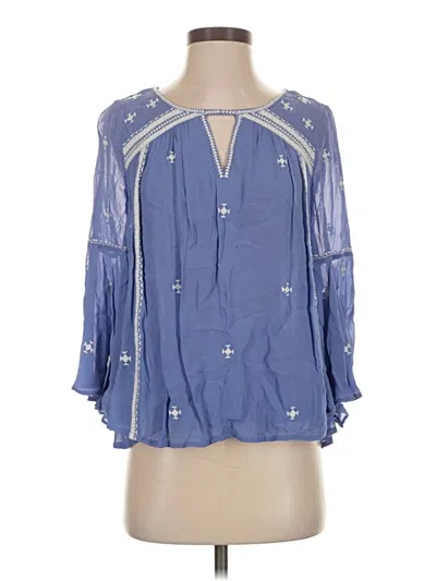 Pre-owned Floreat 3/4 Sleeve Blouse In Blue
