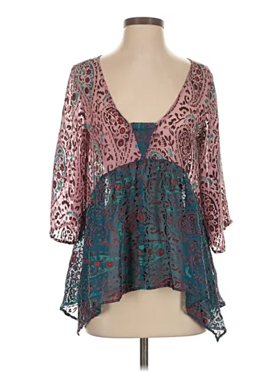 Pre-owned Floreat 3/4 Sleeve Blouse In Blue