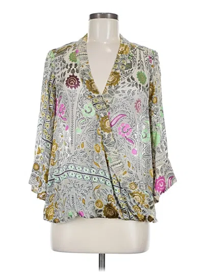 Pre-owned Floreat 3/4 Sleeve Blouse In Gray