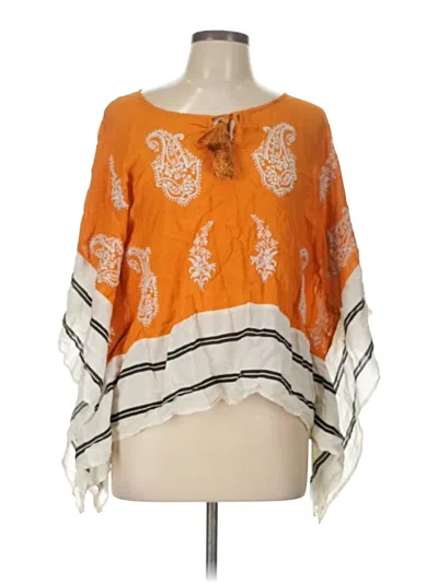 Pre-owned Floreat 3/4 Sleeve Blouse In Orange