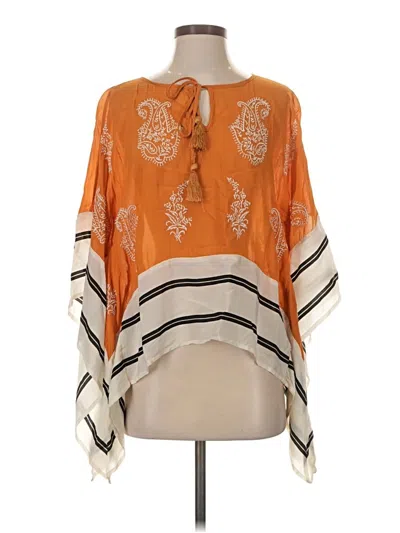 Pre-owned Floreat 3/4 Sleeve Blouse In Orange