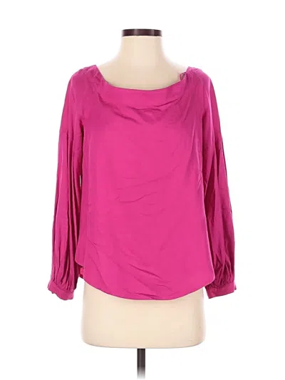 Pre-owned Floreat 3/4 Sleeve Top Pink Scoop Neck Tops