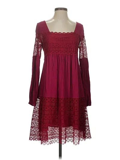 Pre-owned Floreat Casual Dress In Burgundy