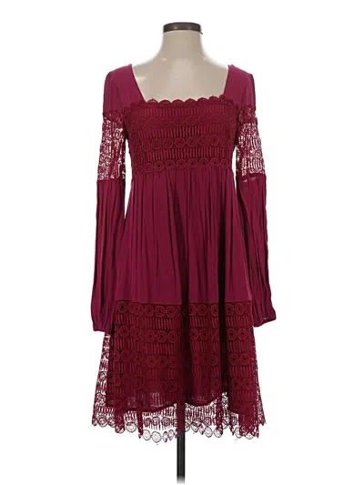 Pre-owned Floreat Casual Dress In Burgundy