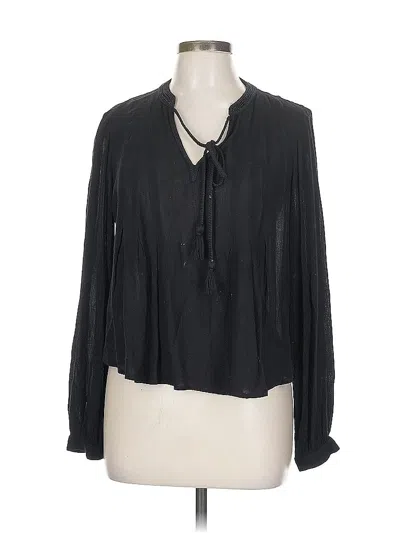 Pre-owned Floreat Long Sleeve Blouse In Black