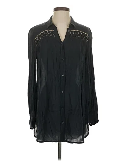 Pre-owned Floreat Long Sleeve Blouse In Black