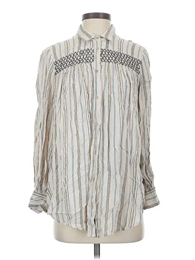 Pre-owned Floreat Long Sleeve Blouse In Silver