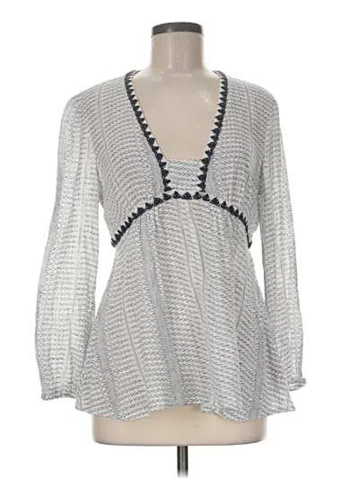 Pre-owned Floreat Long Sleeve Blouse In Silver