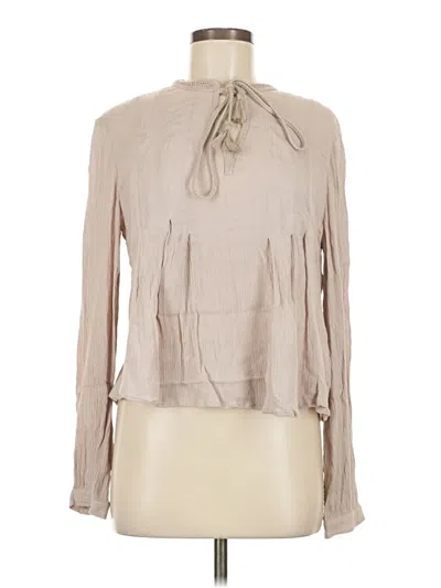 Pre-owned Floreat Long Sleeve Blouse In Tan