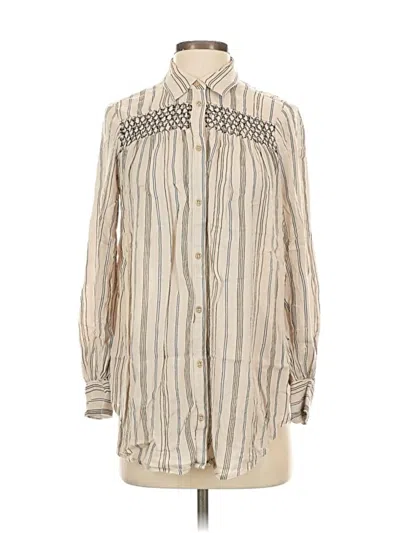 Pre-owned Floreat Long Sleeve Blouse In White