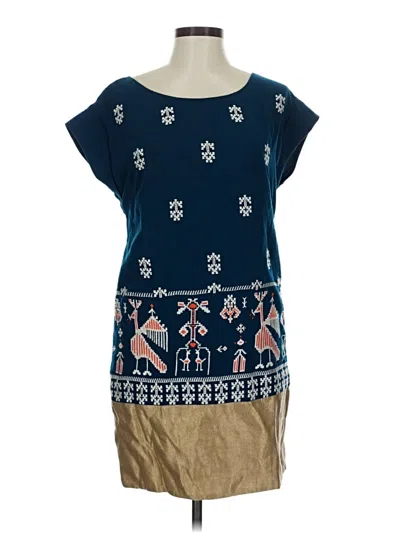 Pre-owned Floreat Short Sleeve Blouse In Blue