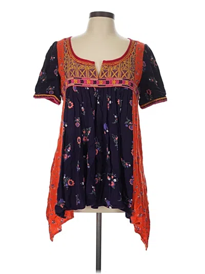 Pre-owned Floreat Short Sleeve Blouse In Blue