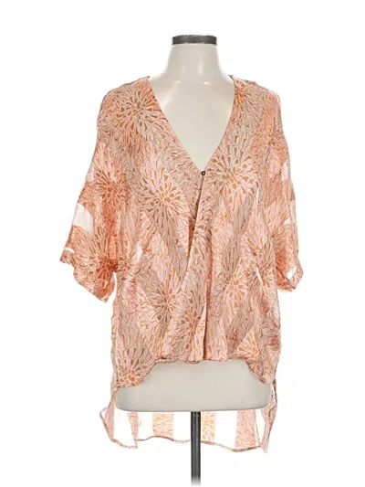 Pre-owned Floreat Short Sleeve Blouse In Orange