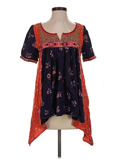 Pre-owned Floreat Short Sleeve Blouse In Purple