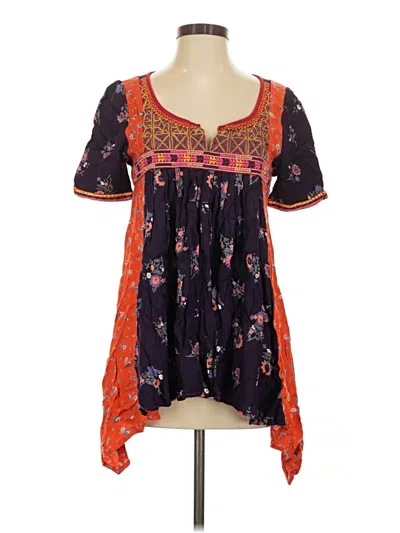 Pre-owned Floreat Short Sleeve Blouse In Purple