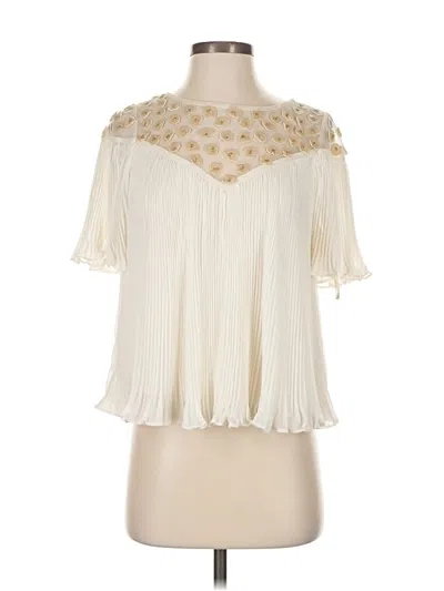 Pre-owned Floreat Short Sleeve Blouse In White