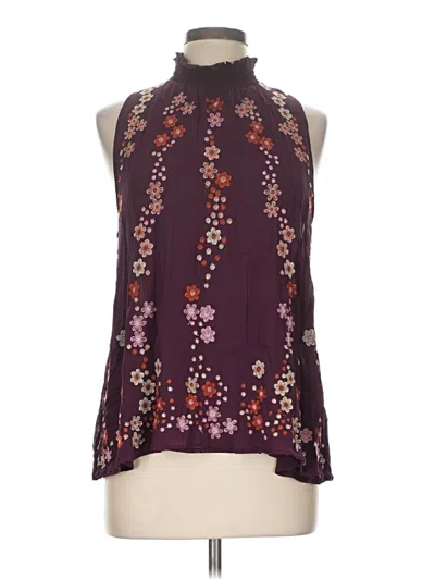 Pre-owned Floreat Sleeveless Blouse In Burgundy
