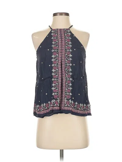 Pre-owned Floreat Tank Top Blue Halter Neckline Tops