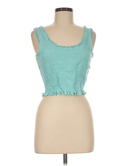 Pre-owned Floreat Tank Top Teal Sweetheart Neckline Tops