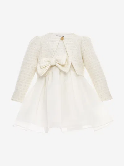 Florel Baby Girls Dress And Jacket Set In Neutral