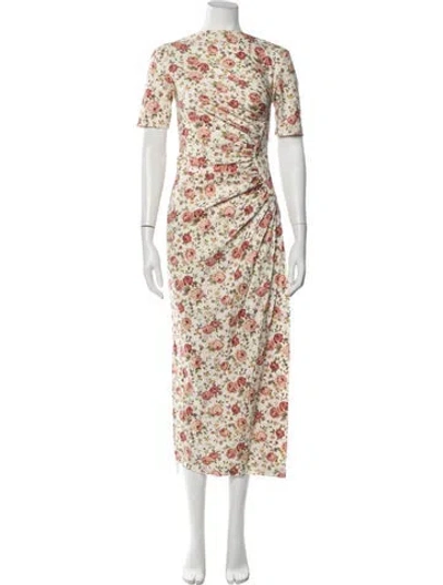 Pre-owned Florence & Fortitude Floral Print Midi Length Dress In Multicolor