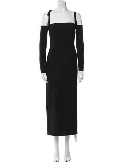 Pre-owned Florence & Fortitude Square Neckline Long Dress In Blue