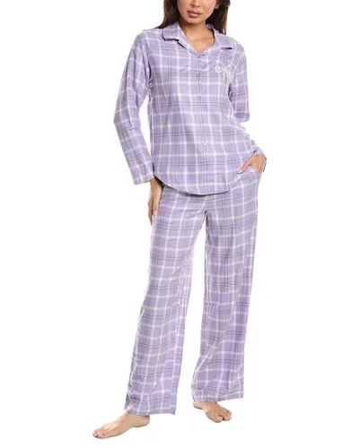 Florence By Mills 2pc Flannel Sleep Set In Purple