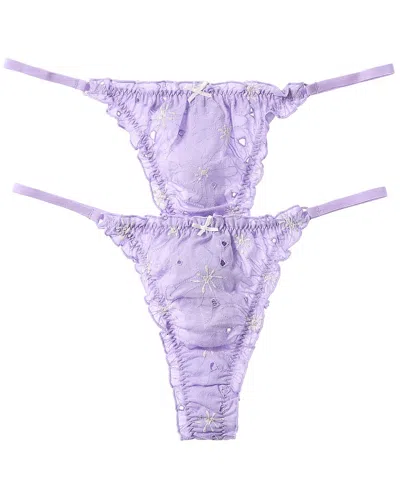 Florence By Mills 2pk Eyelet Thong In Purple