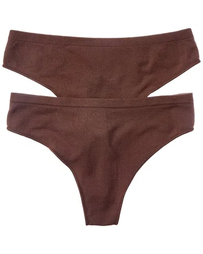 Florence By Mills 2pk Softie Seamless Thong In Brown
