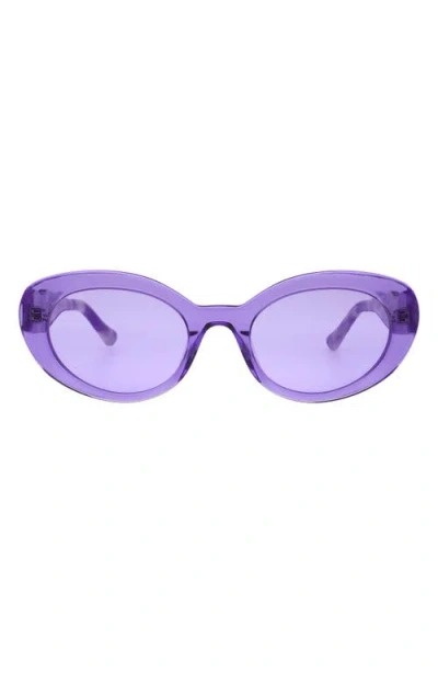 Florence By Mills 52mm Oval Sunglasses In Purple