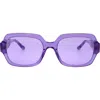 Florence By Mills 55mm Rectangular Sunglasses In Purple