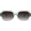 Florence By Mills 55mm Rectangular Sunglasses In Green