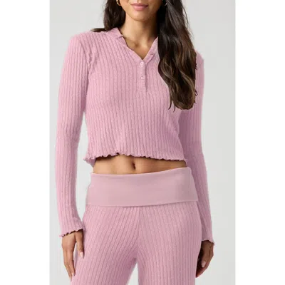 Florence By Mills Baby Cable Knit Cropped Hoodie In Pink