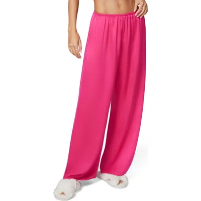 Florence By Mills Bow Satin Pants In Fucshia Purple