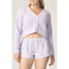 Florence By Mills Bright Side Crop Cardigan In Purple