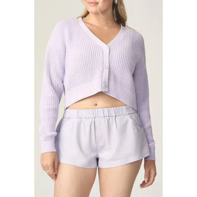 Florence By Mills Bright Side Crop Cardigan In Purple