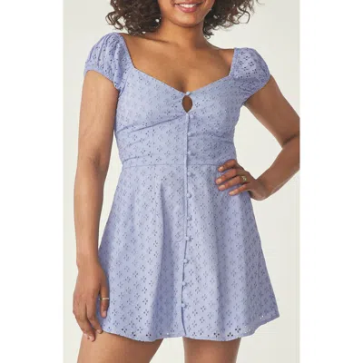 Florence By Mills Cap Sleeve Eyelet Minidress In Purple