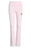 Florence By Mills Cherry High Waist Foldover Rib Pants In Pink