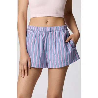 Florence By Mills Classic Cotton Blend Boxer Shorts In Blue